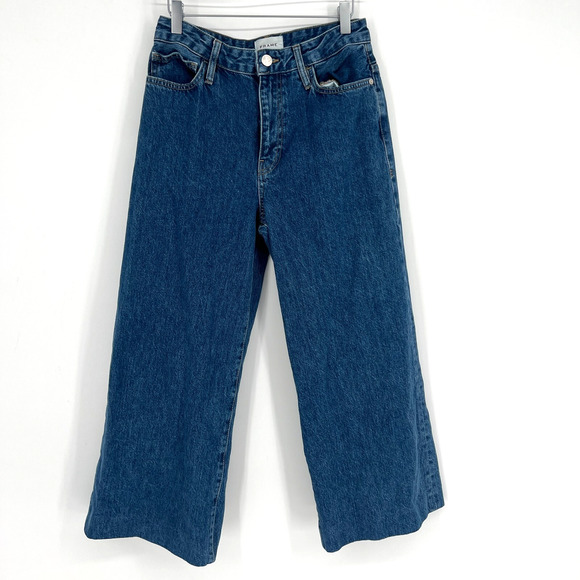 Frame Jeans Womens 27 High‎ Rise Wide Crop Pants Boho Blue - Picture 3 of 9